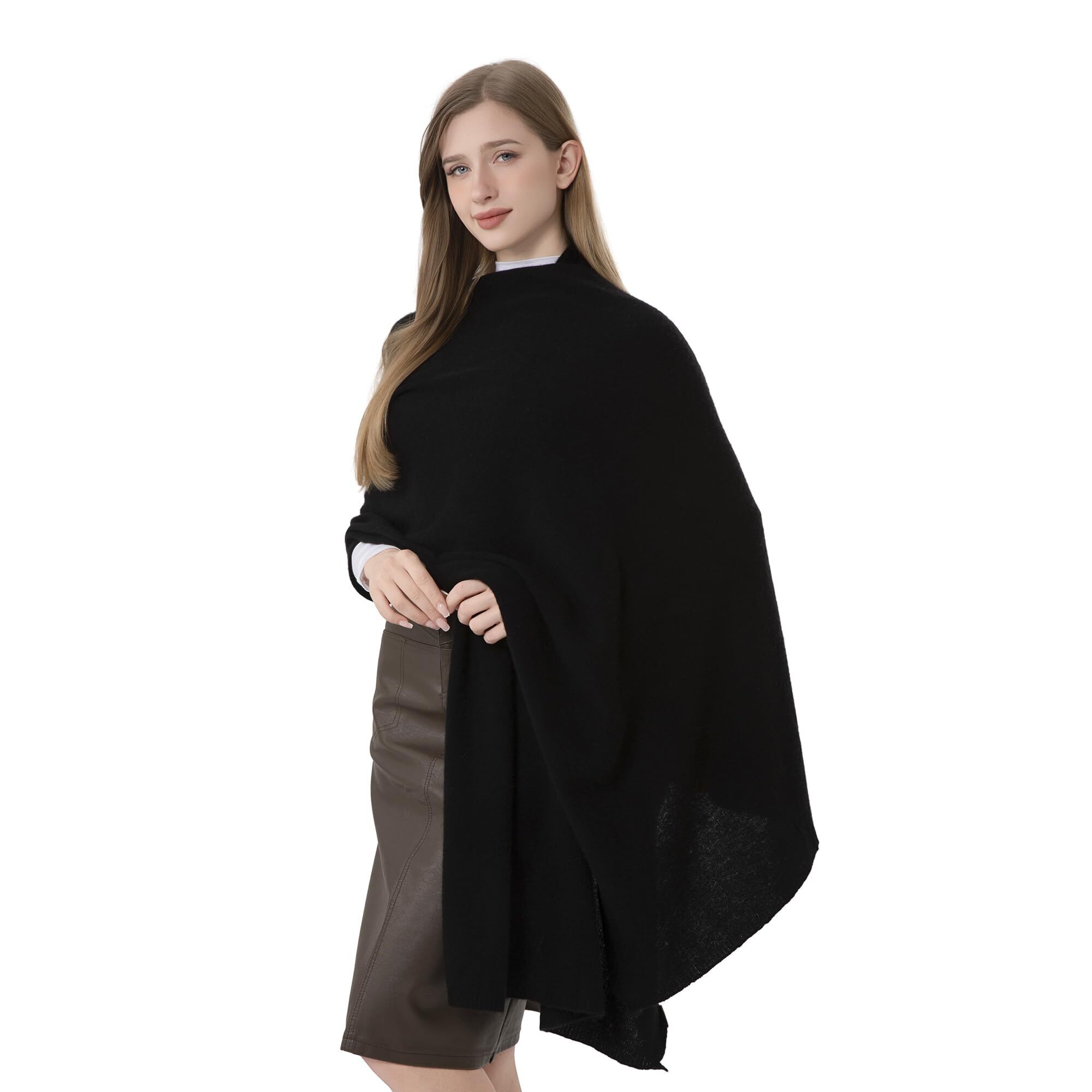 5349 100% Cashmere Wrap Warm Soft Knitted Scarf Stole For Women Airplane